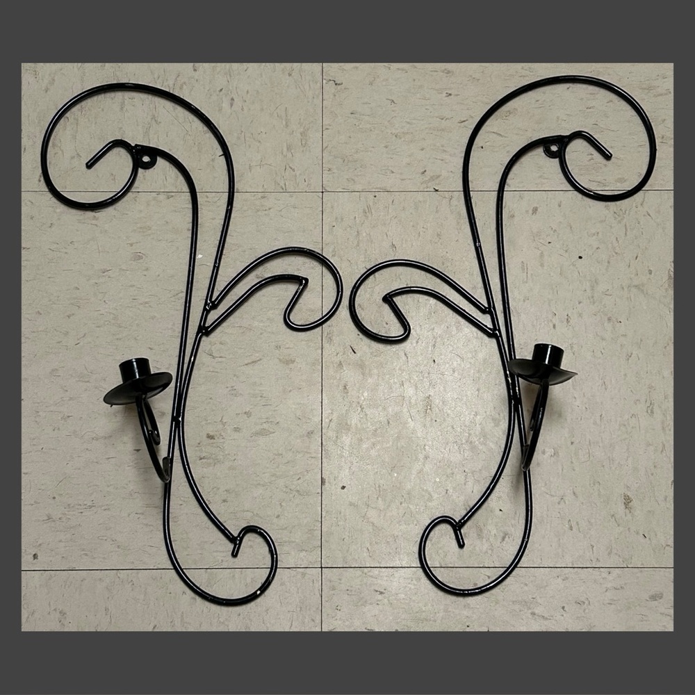 Elegant Black Wall Candle Holders